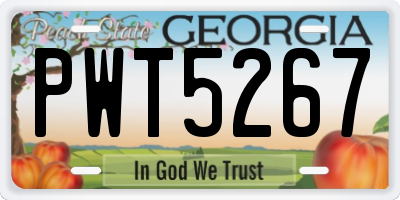 GA license plate PWT5267