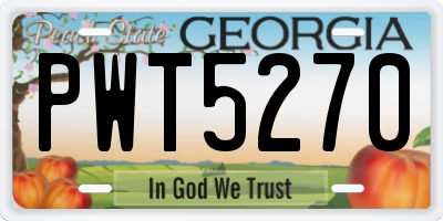 GA license plate PWT5270