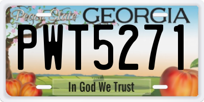 GA license plate PWT5271