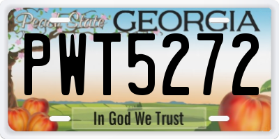 GA license plate PWT5272