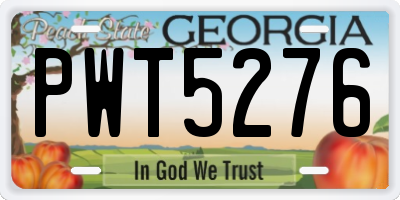 GA license plate PWT5276