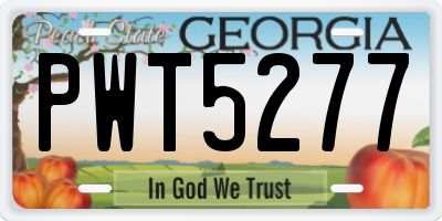 GA license plate PWT5277