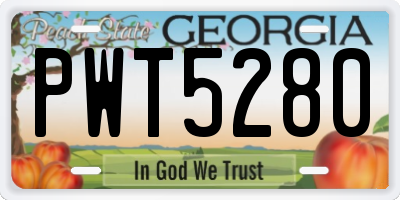 GA license plate PWT5280