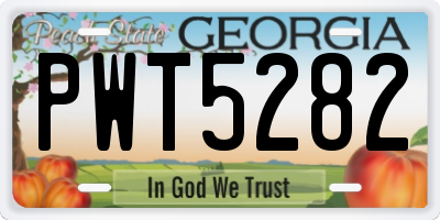 GA license plate PWT5282