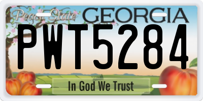 GA license plate PWT5284
