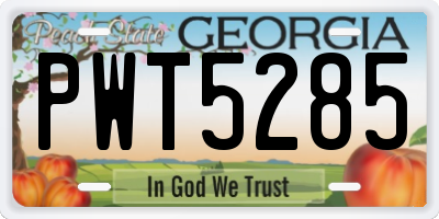 GA license plate PWT5285
