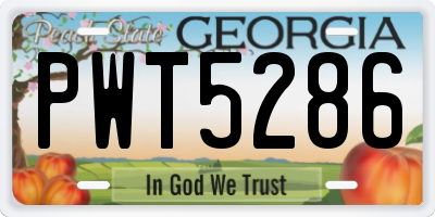 GA license plate PWT5286