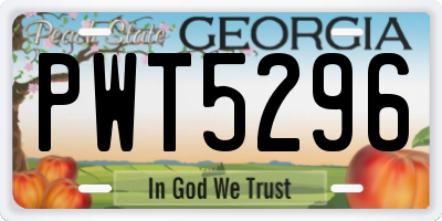 GA license plate PWT5296