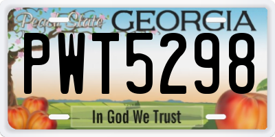 GA license plate PWT5298