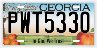 GA license plate PWT5330