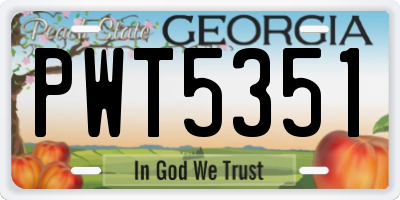 GA license plate PWT5351