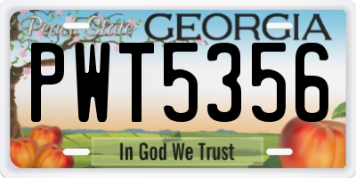 GA license plate PWT5356