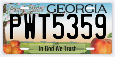 GA license plate PWT5359