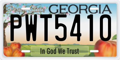 GA license plate PWT5410