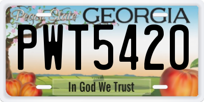GA license plate PWT5420