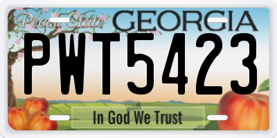 GA license plate PWT5423