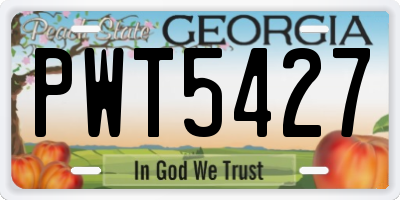 GA license plate PWT5427