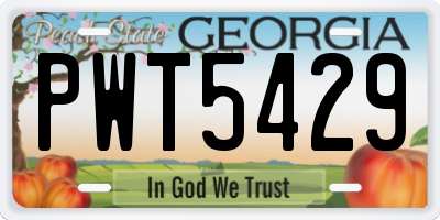 GA license plate PWT5429