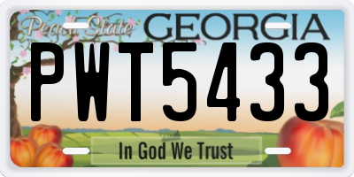 GA license plate PWT5433