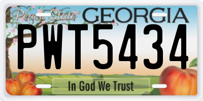 GA license plate PWT5434