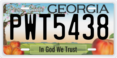 GA license plate PWT5438