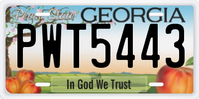 GA license plate PWT5443