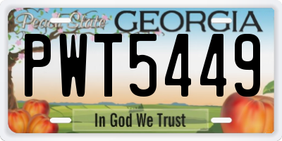 GA license plate PWT5449