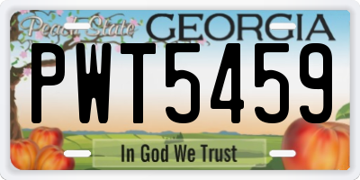 GA license plate PWT5459