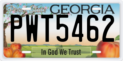 GA license plate PWT5462