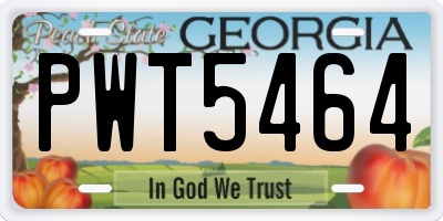 GA license plate PWT5464