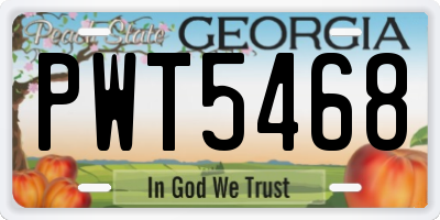 GA license plate PWT5468