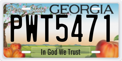 GA license plate PWT5471