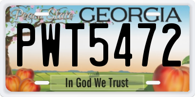 GA license plate PWT5472