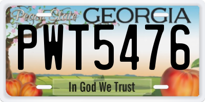 GA license plate PWT5476