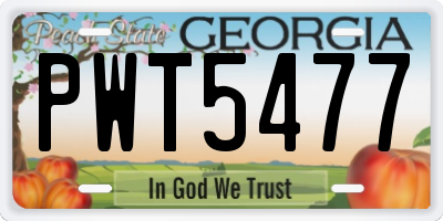 GA license plate PWT5477