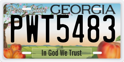 GA license plate PWT5483