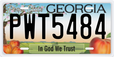 GA license plate PWT5484
