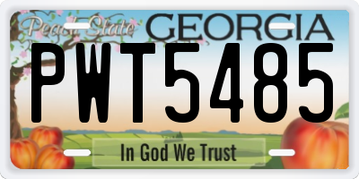 GA license plate PWT5485