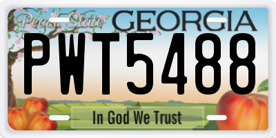 GA license plate PWT5488