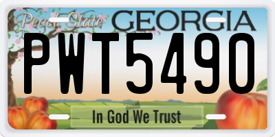 GA license plate PWT5490