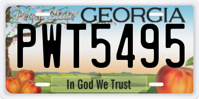GA license plate PWT5495