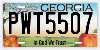 GA license plate PWT5507