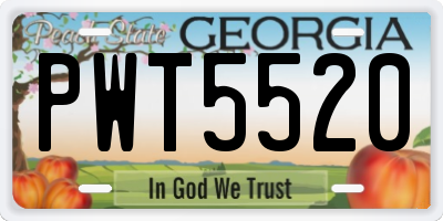GA license plate PWT5520