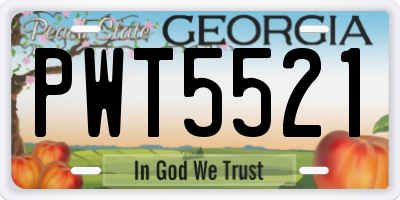 GA license plate PWT5521