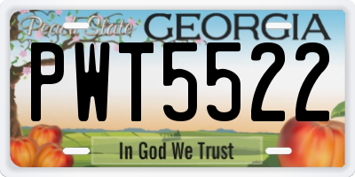 GA license plate PWT5522