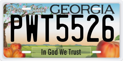 GA license plate PWT5526