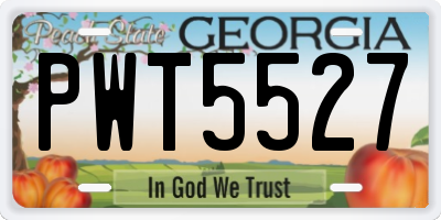 GA license plate PWT5527