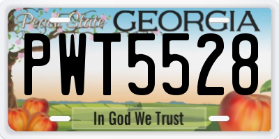 GA license plate PWT5528