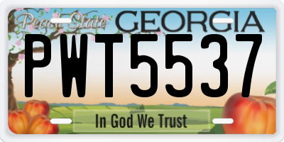 GA license plate PWT5537