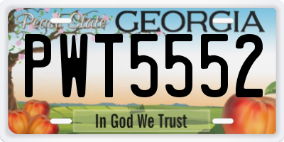 GA license plate PWT5552